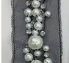 En stock Hecho a mano Encaje de Perlas con Pedrería Encaje Decorativo para Cuello de Prenda Código de Barras Decorativo Accesorios DIY