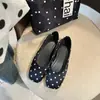 Zapatos Planos de Lunares Chuyu para Mujer 2026 Primavera Nuevos Zapatos de Ballet de Punta Cuadrada Estilo Coreano Zapatos Planos Versátiles
