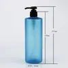 Botella de plástico PET de hombro plano de 500 ml para Loción champú acondicionador gel de ducha loción esencia sub-botella