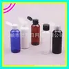 Frasco com tampa flip-top, 80ml, azul, para dispensar água, loção ou shampoo; Frasco marrom de 80ml com tampa de borboleta, adequado para medicamentos líquidos
