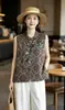 Nova roupa feminina estilo chinês com bordado tradicional e miçangas, colete de bambu, novo modelo outono 2026, top sem mangas com gola alta