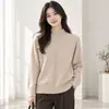 Otoño/Invierno 100-140 Suéter de Moda Versátil de Cuello Medio Alto Prenda Base Tejido Fino Superior Pieza Única Superior Prenda Base 856