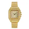 Reloj Cuadrado de Lujo Ligero con Correa de Acero Cielo Estrellado y Diamantes Hombres Europeos y Americanos Escala Romana Cielo Estrellado Moda Reloj de Cuarzo