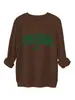 Amazon Ebay Sitio Independiente Moda Engrosada Cálida Mujer Trébol Irlandés Verde Otoño e Invierno Nueva Sudadera
