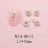Lindo conejo joyería para uñas estéreo caricatura conejo perla accesorios para arte de uñas joyería de diamantes taladro para uñas al por mayor