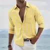 2026 Nuevas Camisetas Deportivas Casuales para Hombre de Cuadros con Solapa de Manga Larga Transfronterizas Europeas y Americanas Primavera y Otoño Amazon