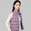 Chaleco ligero de plumón casual y cálido para ir al trabajo, chaqueta simple de invierno versátil a prueba de viento con cuello alto, top unisex