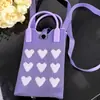 Bolsa Transversal de Tricô para Riqueza Instantânea, Bolsa para Celular, Bolsa Transversal Portátil de Silicone Tricotado, Essencial para Férias