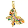 Moda transfronteriza aleación de cobre micro diamante circonita color mariposa colgante accesorios DIY accesorios para collar al por mayor