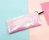 Estojo de lápis novo para estudantes transfronteiriços sereia estojo de lápis de lantejoula bicolor bolsa de lantejoulas DIY bolsa de armazenamento para fones de ouvido e cabo de dados