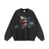 Suéter de manga longa desgastado pesado lavado de tamanho grande da American Street para homens e mulheres vintage retro gola redonda