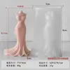 Jiahui Belleza Vela Aromática para Vestido de Novia Molde de Silicona DIY Día de San Valentín Falda Vela Hecha a Mano Herramienta para Pulir Yeso