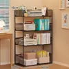 Estantería de pie para libros, Estante de almacenamiento de varios niveles móvil para libros con ruedas, Carrito pequeño, Librería de oficina