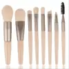 Escova de Maquiagem Popular Portátil Mini 8 Peças Morandi Sombra para Olhos Pincel Pente para Cílios Blush Pincel de Maquiagem Venda Direta da Fábrica