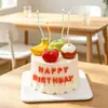 Decorações de estátua de ornamentos de vela de bolo de aniversário de cerâmica transfronteiriça, decoração de atmosfera de bolo de frutas e vegetais, decorações de desenho animado