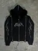 Moda Europea Retro Americana Cremallera Casual Otoño Invierno Con Capucha Cremallera Chaqueta Personalidad Streetwear Pantalones Deportivos Mayoreo