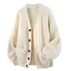 Suéter Casual Relajado para Hombre de Otoño e Invierno, Tejido de Punto de Moda para Principios de Otoño, Top Francés Exquisito y Único con Cuello en V