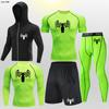 Pantalones Cortos de Atletismo Transpirables de Secado Rápido para Correr Transfronteriza Pantalones Ajustados Entrenamiento Deportivo Fitness Deportivo Examen Físico Juego de Cinco Piezas Alta Elasticidad Transpirable