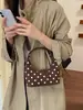 2026 Nuevo Bolso de Mano de Hombro Único Otoño Estilo Lindo para Mujer Lunares Versátil Retro para Viajes Diarios Bolso Cruzado