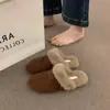 Zapatillas Retro Birkenstock Planas y Peludas para Mujer 2026 Nuevo Otoño/Invierno de Punta Cerrada Medias Zapatillas Zapatos de Algodón para la Nieve