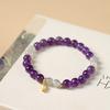 Pulsera de Amatista Guofeng para Mujer Nuevo Estilo Chino Anillo Único Pulsera de Cristal Dorado Arena Pulsera Versátil al Por Mayor