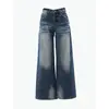Jeans retro de pierna ancha lavados en azul para mujer, tendencia de primavera y otoño, nuevos pantalones rectos holgados versátiles que adelgazan, de tiro bajo