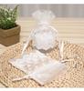 Bolsa de Malla Transparente con Cordón Blanco, Bolsillo con Cordón, Encaje de Mariposa Bordado, Bolsillo para Almacenamiento de Joyería y Objetos Pequeños, Transfronterizo