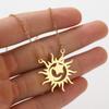 L120 Moda Europeia e Americana Novo Retrô Exagerado Rosto de Sol Brilhante Sol Lua Estrela de Cinco Pontas Pingente Geométrico Colar Atacado