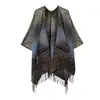 Xale de Tricô para Viagem em Lijiang, Yunnan, Estilo Étnico, Capa Retrô, Cachecol com Franjas, Roupa de Férias para Mulheres
