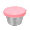 Plato para salsa transfronterizo de acero inoxidable 304 con tapa a prueba de polvo y fugas, plato para condimentos de 50 ml, plato para condimentos, taza para mojar de tamaño pequeño