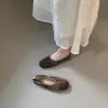 Zapatos de Salón de Terciopelo con Lazo Plegado Estilo Retro Francés para Mujer 2026 Otoño Invierno Nuevo Estilo Estilo de Noche Zapatos de Ballet Mocasines
