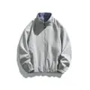 Chaqueta de Ropa para Hombre Acu de Dos Piezas Falsas con Doble Cuello, Interior Elástico y Tejido de Retazos de Color Contrastante, Cárdigan Sudadera Casual Estilo Americano.