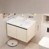 Gabinete de baño de aluminio de panal engrosado con lavabo de cerámica integrado y unidad de tocador
