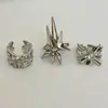Moda Pareja Metal Plata Hip-Hop Cruz Anillo Ancho Ins Estilo Fresco Estrella Anillo Abierto Ancho