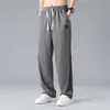 Pantalones de Seda de Hielo para Hombre Verano Delgados Rectos Sueltos Secado Rápido Ligeros Deportivos Casuales High Street Americanos Versátiles Pantalones Largos