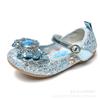 Zapatos de Princesa de Cuero para Niñas 2026 Primavera Lentejuelas Moño Zapatos Infantiles Elsa Princesa Zapatos Planos con Correa y Hebilla Modernos