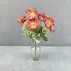 Crisântemo Redondo Bicolor Simulado de 10 Cabeças para Decoração de Casa, Flores Artificiais para Vitrines de Shopping, Acessórios Florais, Flores Artificiais para Parede de Fundo