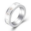 Anillo Rotatorio de Acero Inoxidable con Números Romanos Romanos Cerámicos Personalizados, Superventas de Amazon Transfronterizo Europeo y Americano para Mujeres, Venta al por Mayor