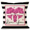 Nueva funda de almohada rosa para San Valentín, con estampado de lino transfronterizo, para sofá, fiesta, decoración