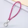 Lanyard de Lujo para Teléfono Llavero de Diamantes Completos Colgante Cadena para Bolso Accesorio DIY Correa de Muñeca Corta Anti-Pérdida