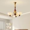 [Wow] Lámpara de Araña de Luz Principal Retro Americana, Estilo Medieval Wabi-Sabi de Alta Gama Madera de Nogal Estilo Nanyang Lámparas de Salón