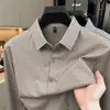 Camisa a cuadros de manga larga para hombre, venta directa de fábrica, camisa de mezcla de cachemira, top casual de cuello para hombre de lujo ligero