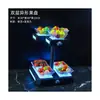 Prato de frutas luminoso prato de frutas luminoso boate aço inoxidável lanches colorido carrinho de entrega de comida prato LED lanchonete KTV