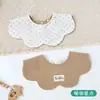 Versión Coreana de Baberos de Algodón Clase A para Recién Nacidos, Baberos de Pétalos Giratorios de Doble Cara, Toallas Salivares para Bebés