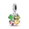 Pingente Original de Zircônia de Abelha, Libélula, Borboleta, Trevo de Quatro Folhas para Joias DIY Pulseira Contas Charm de Prata 925 Banhado a Cobre