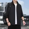 Chaqueta Clásica con Cuello Alto para Hombre, Nuevo Estilo Primavera y Otoño, Ropa Exterior Casual de Tres Rayas, Chaqueta de Béisbol, Estilo Ligero de Negocios para Hombre
