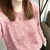Otoño 2026 Nuevas Llegadas Prendas de Punto Mujer Cuello Redondo Textura Hueca Versátil Holgado Elegante Primavera Otoño Adelgazante Suéter Top