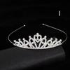 Tiara Coroa de Strass Infantil Pente de Cabelo Princesa Meninas Acessórios de Cabelo Bebê Festival Apresentação Cocar Nupcial Cristal Banhado a Ouro