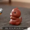 Lindas Figuras de Pez Dorado y Gato Hechas de Arcilla Morada, Adecuadas para Decoración de Mesa de Té, Pequeños Adornos y Accesorios Premium para Ceremonia del Té