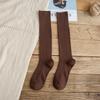 Calcetines hasta la pantorrilla para mujer, de algodón, para otoño, estilo JK japonés, de moda, color negro, Calcetines altos versátiles para mujer, de otoño e invierno